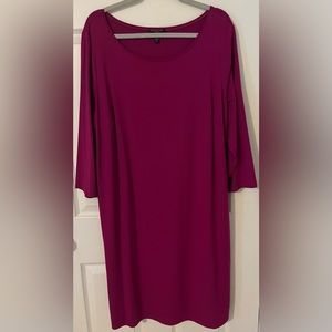 Eileen Fisher Dress Long sleeves Maroon or Fushia color, New W/O Tag, VicoseLycr